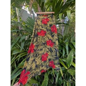 vintage y2k jones new york silk midi skirt 4 tropical boho resort wear cottage